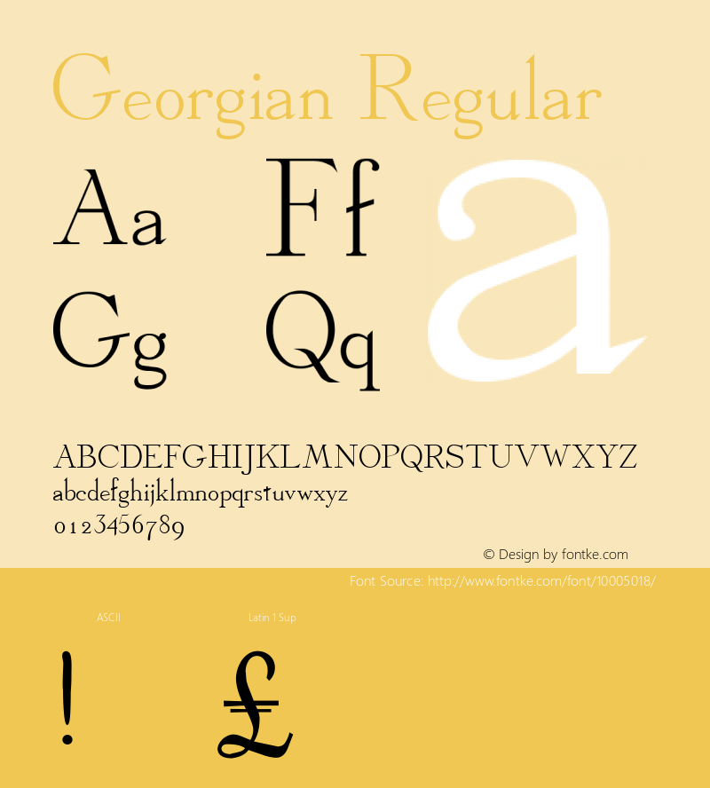 Georgian Regular V1.0 Font Sample