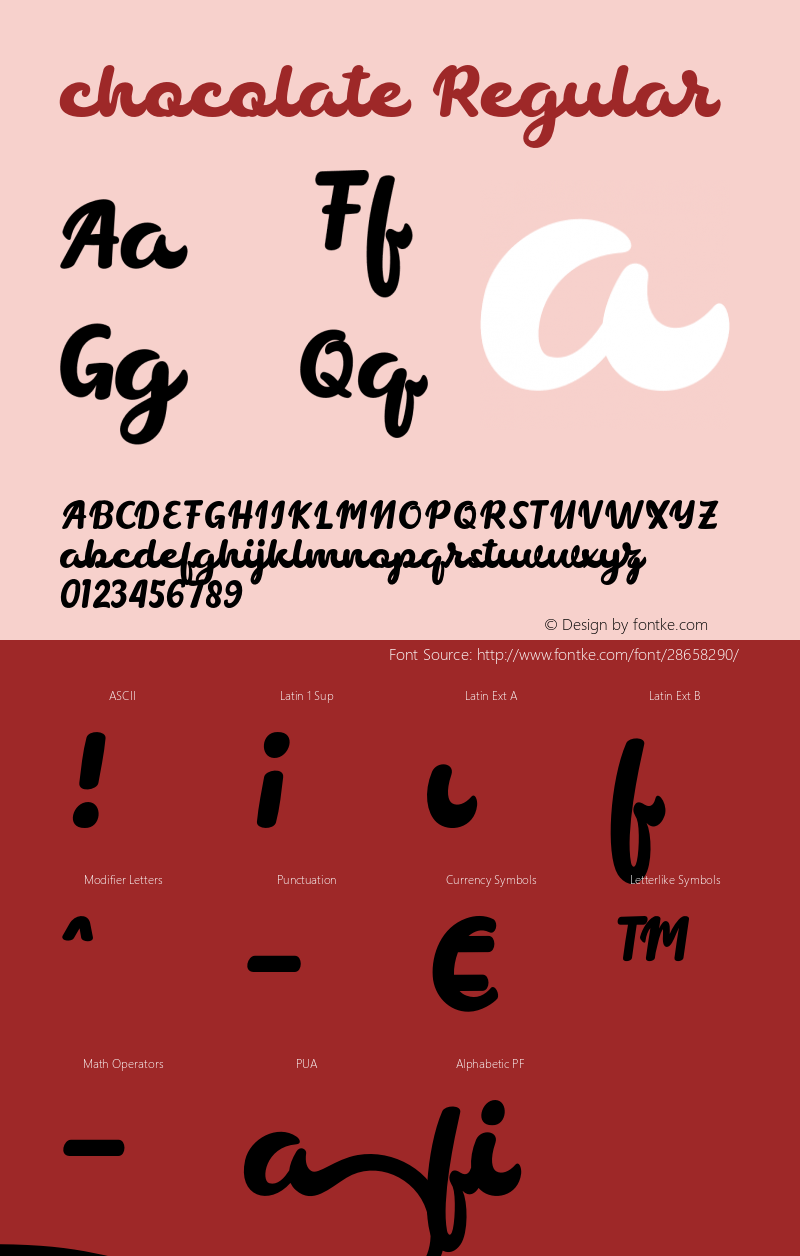 chocolate Version 1.000 Font Sample