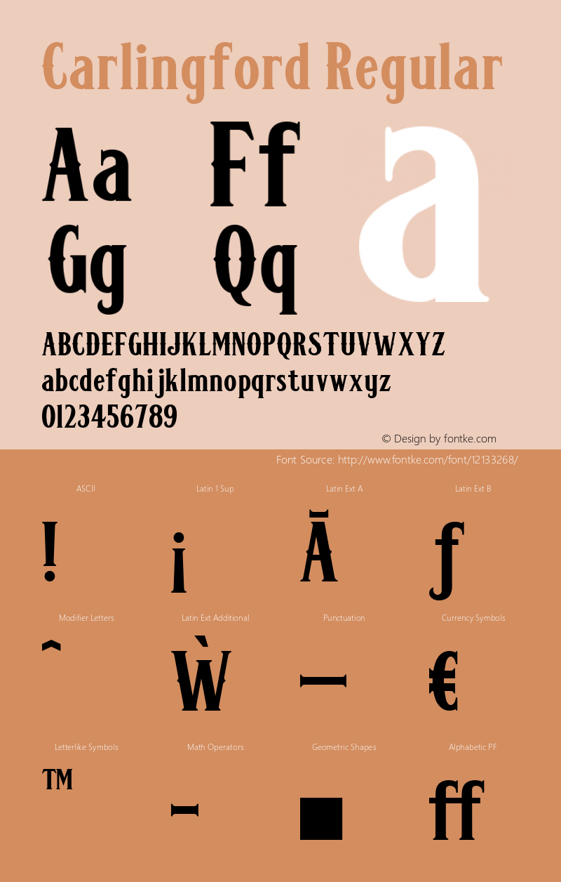 Carlingford Regular 001.000 Font Sample