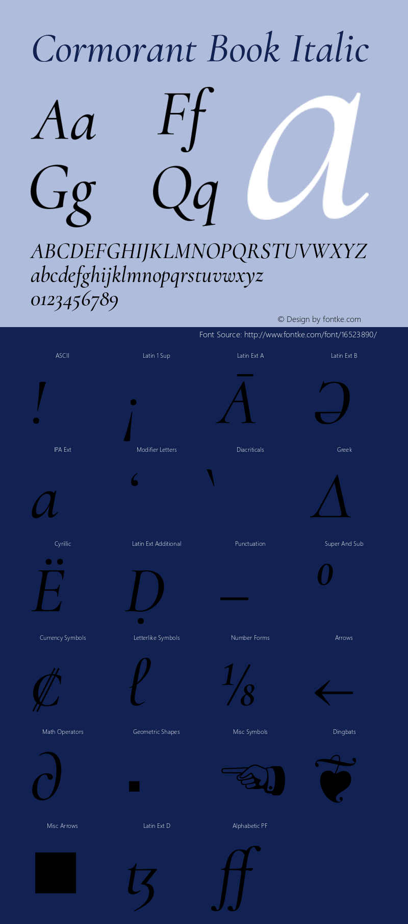 Cormorant Book Italic Version 2.004;PS 002.004;hotconv 1.0.88;makeotf.lib2.5.64775 Font Sample