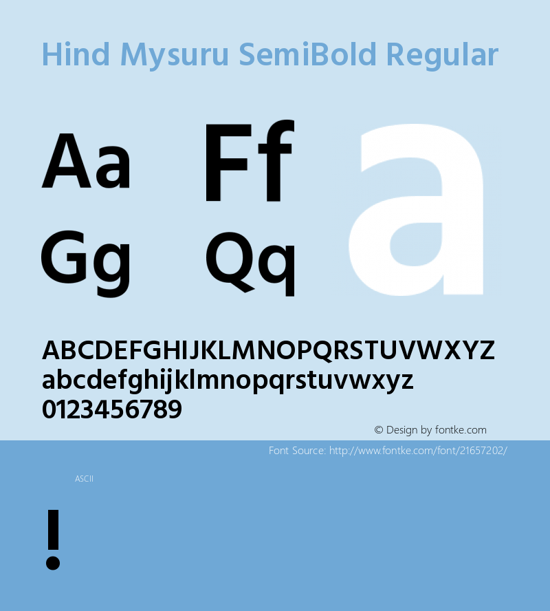 HindMysuruSemiBold Version 1.0 Font Sample
