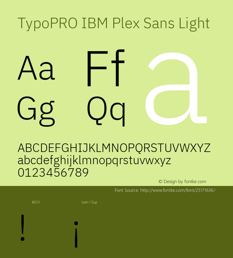 TypoPRO IBM Plex Sans Light Version 1.000 Font Sample