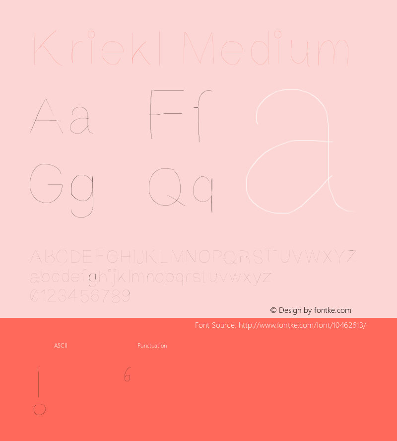 Kriekl Medium Version 001.000 Font Sample