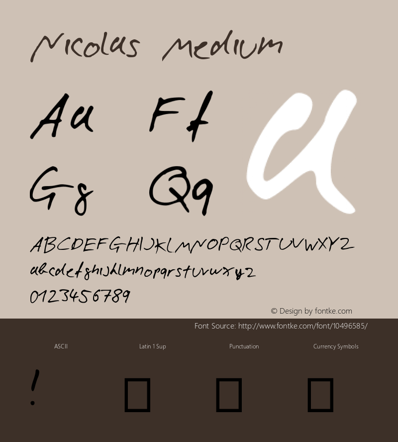 Nicolas Medium Version 001.000 Font Sample