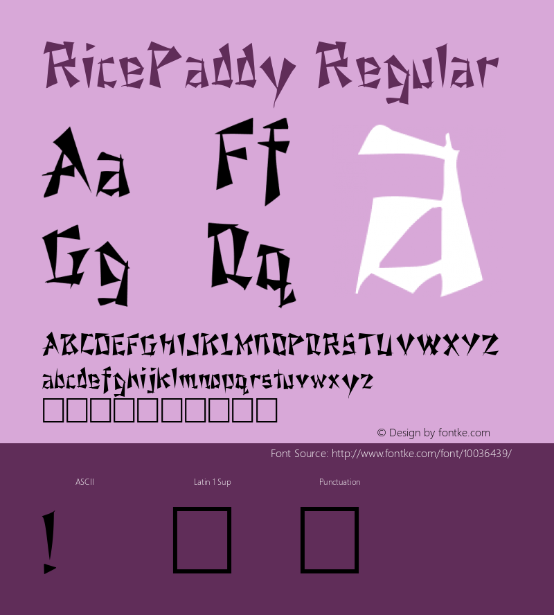 RicePaddy Regular Unknown Font Sample