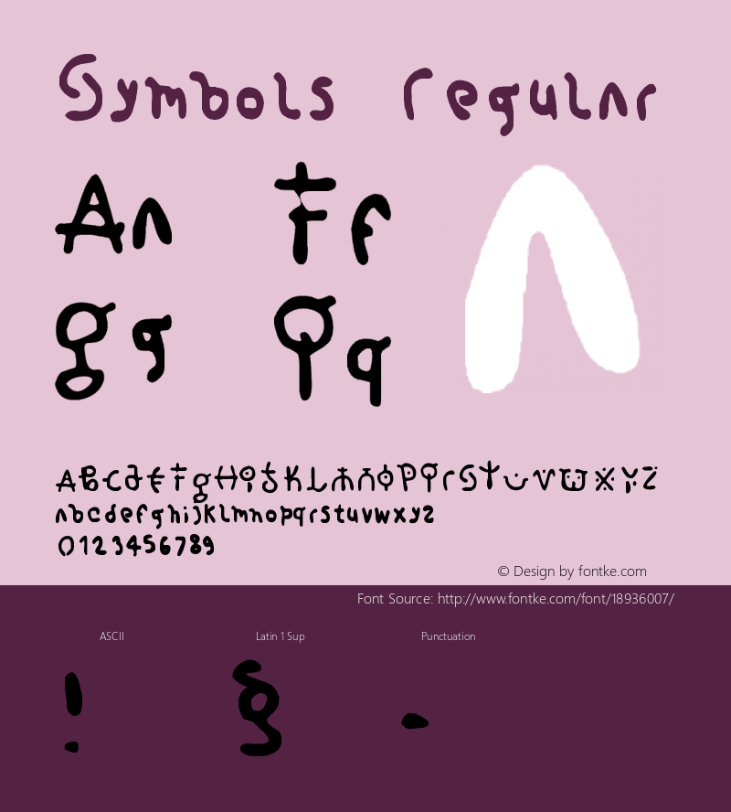 Symbols Regular 1.0 Font Sample