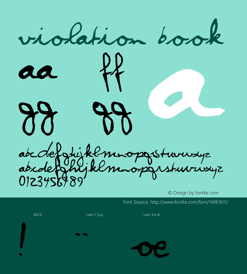 Violation Book Version Altsys Fontographer Font Sample