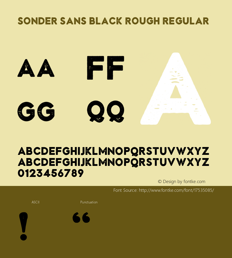 Sonder Sans Black Rough Regular Version 1.000;PS 001.000;hotconv 1.0.70;makeotf.lib2.5.58329 Font Sample