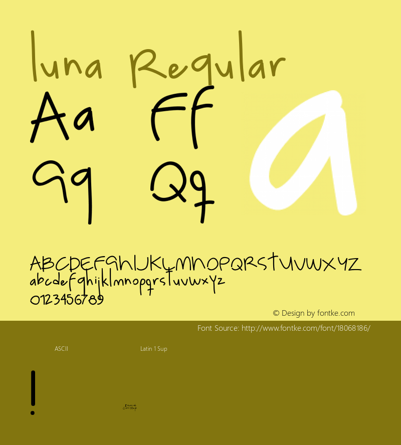luna Regular Version 1.0 Font Sample