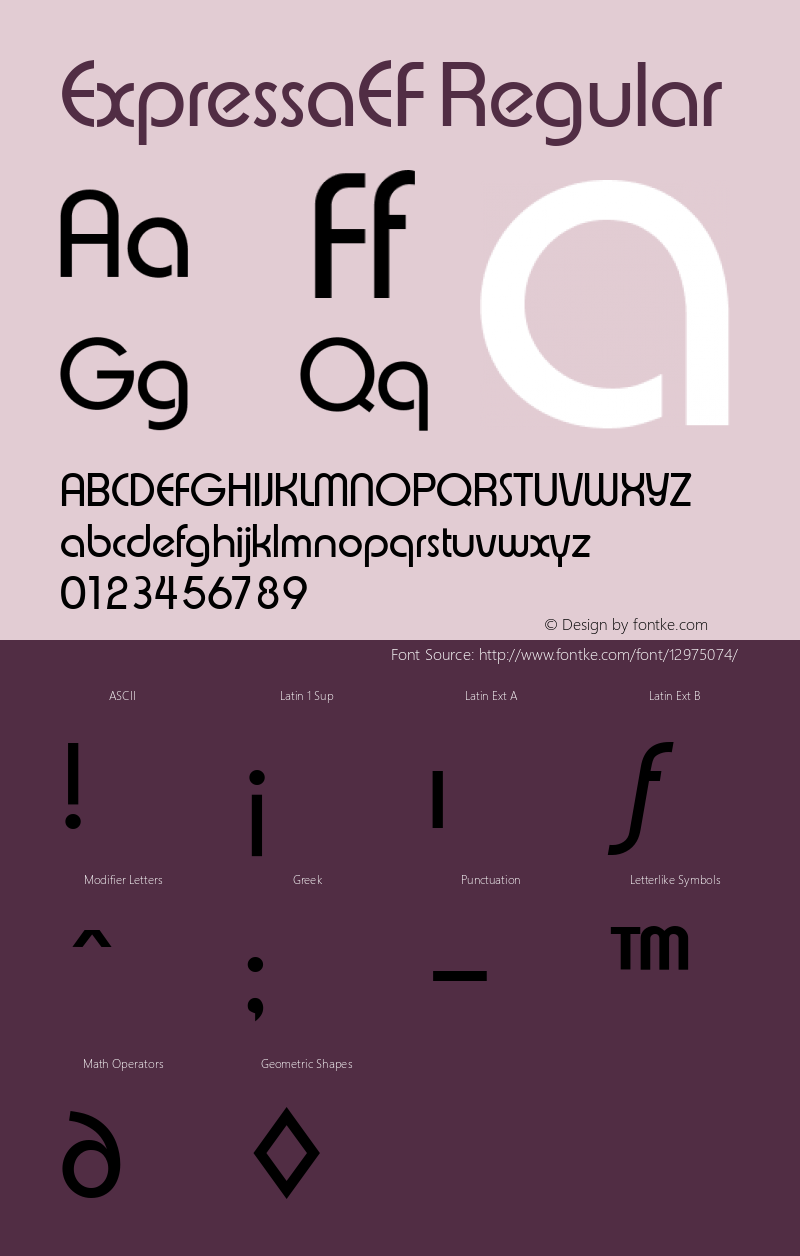 ExpressaEF Regular Version 1.00 Font Sample