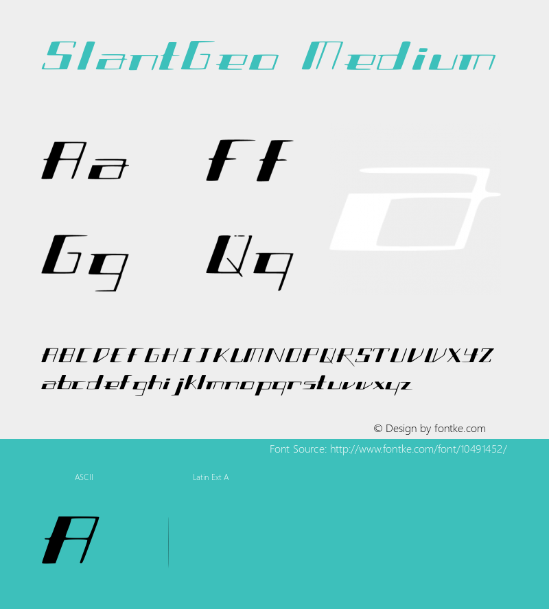 SlantGeo Medium Version 001.000 Font Sample