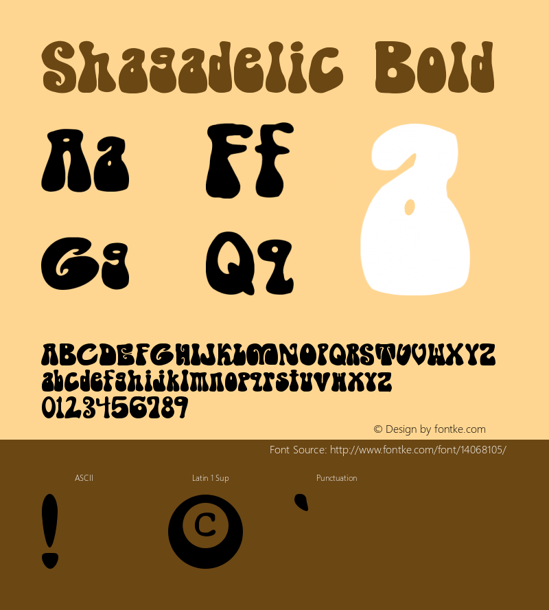 Shagadelic Bold Version 1.02 Font Sample