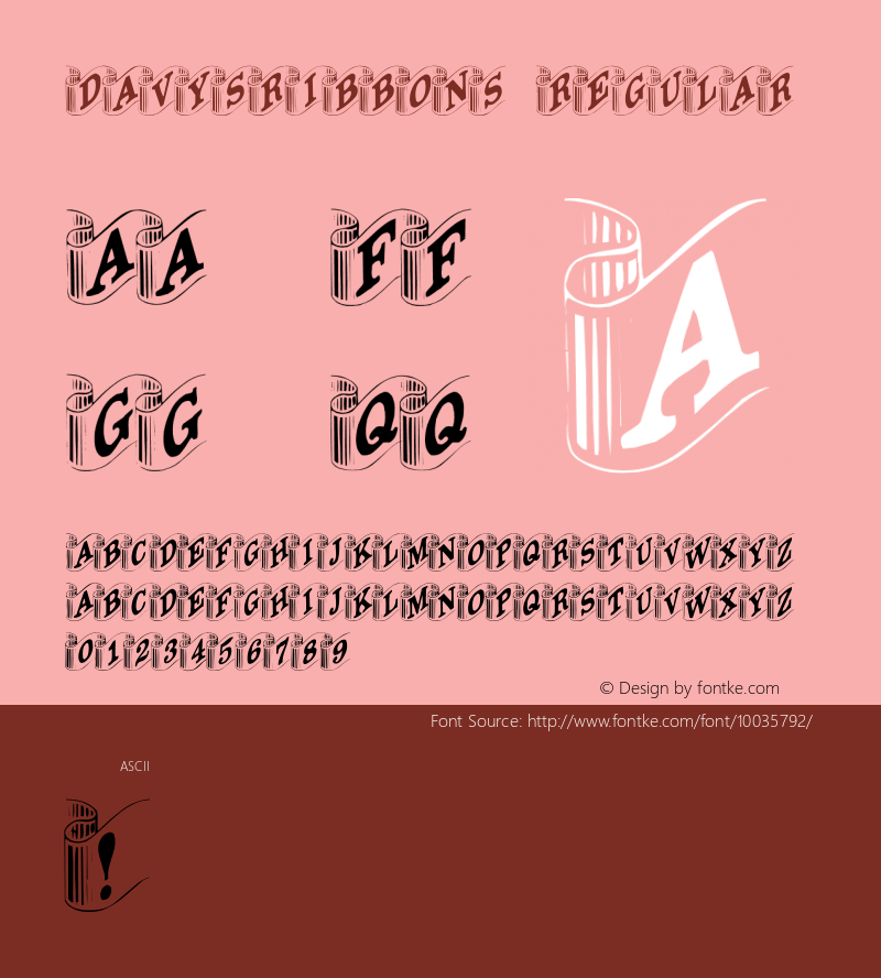 DavysRibbons Regular 1.0 Sat Mar 27 23:12:42 1993 Font Sample