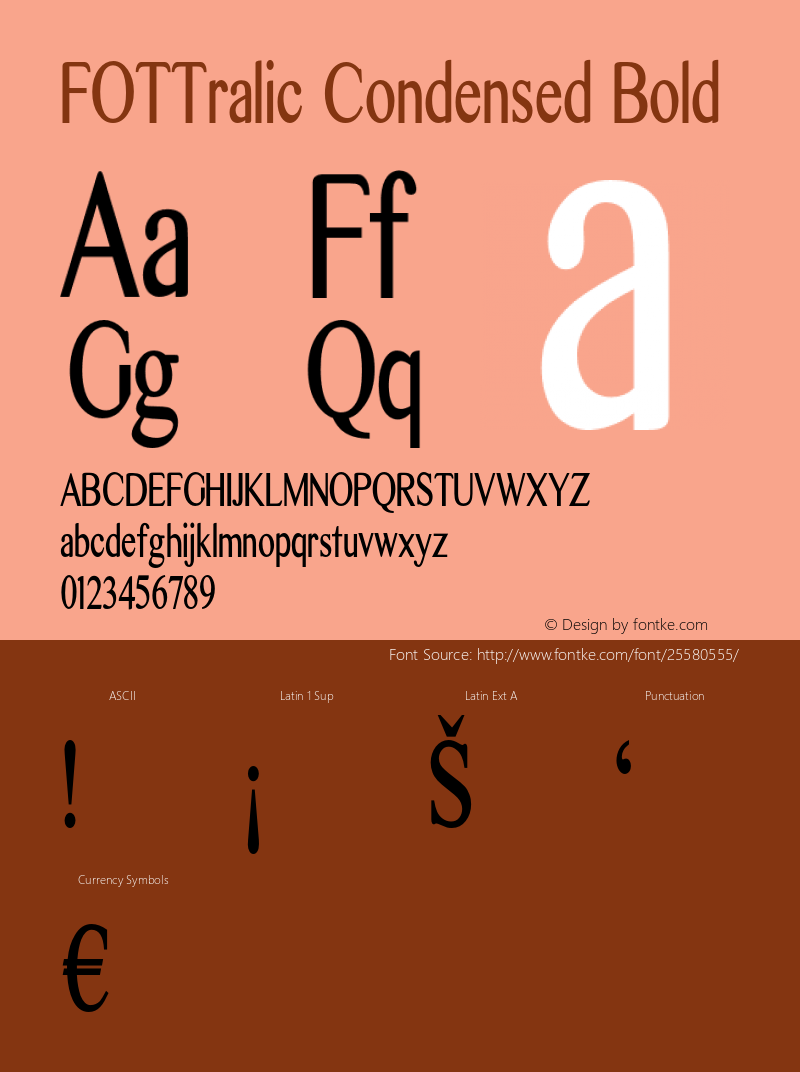 FOTTralic-CondensedBold Version 1.000 Font Sample