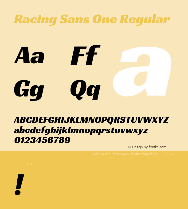 Racing Sans One Regular  Font Sample