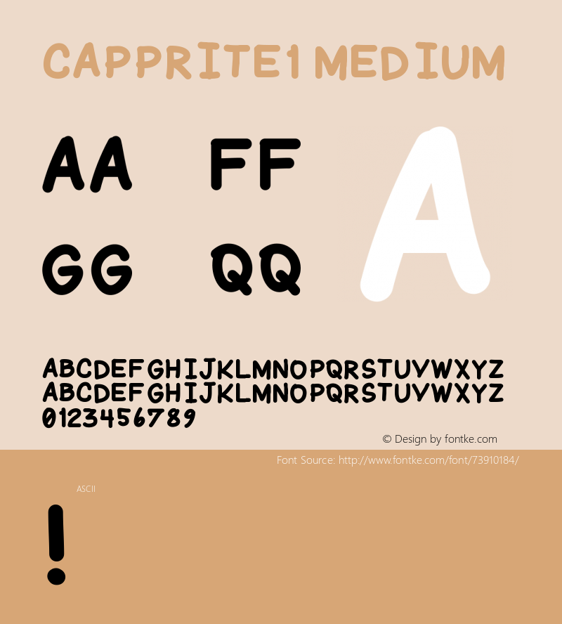 capprite1 Version 001.000 Font Sample