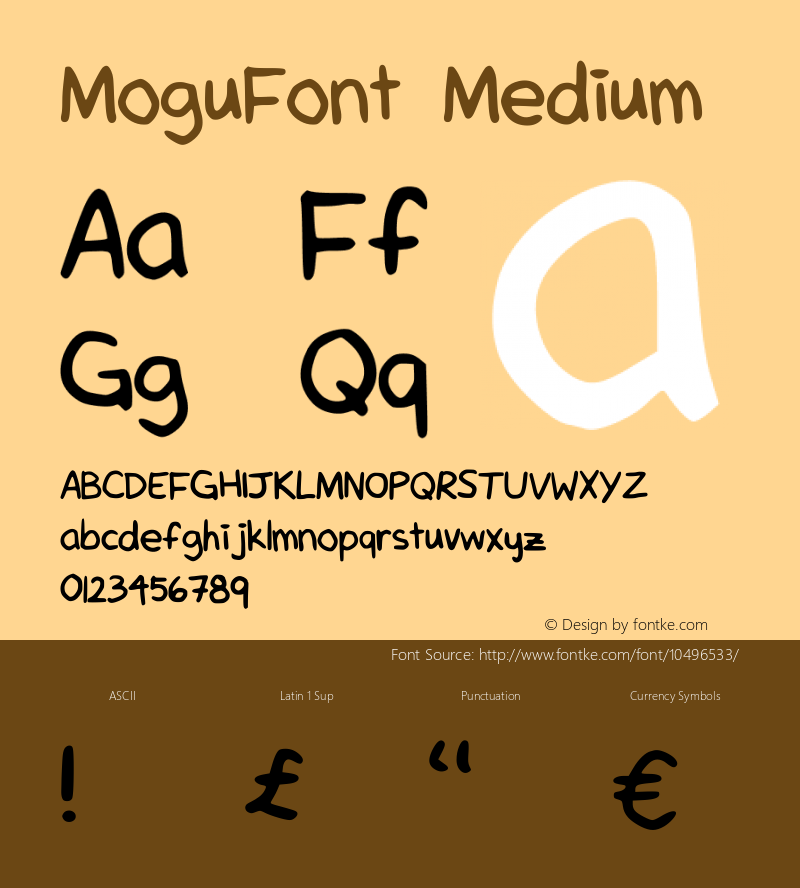 MoguFont Medium Version 001.000 Font Sample