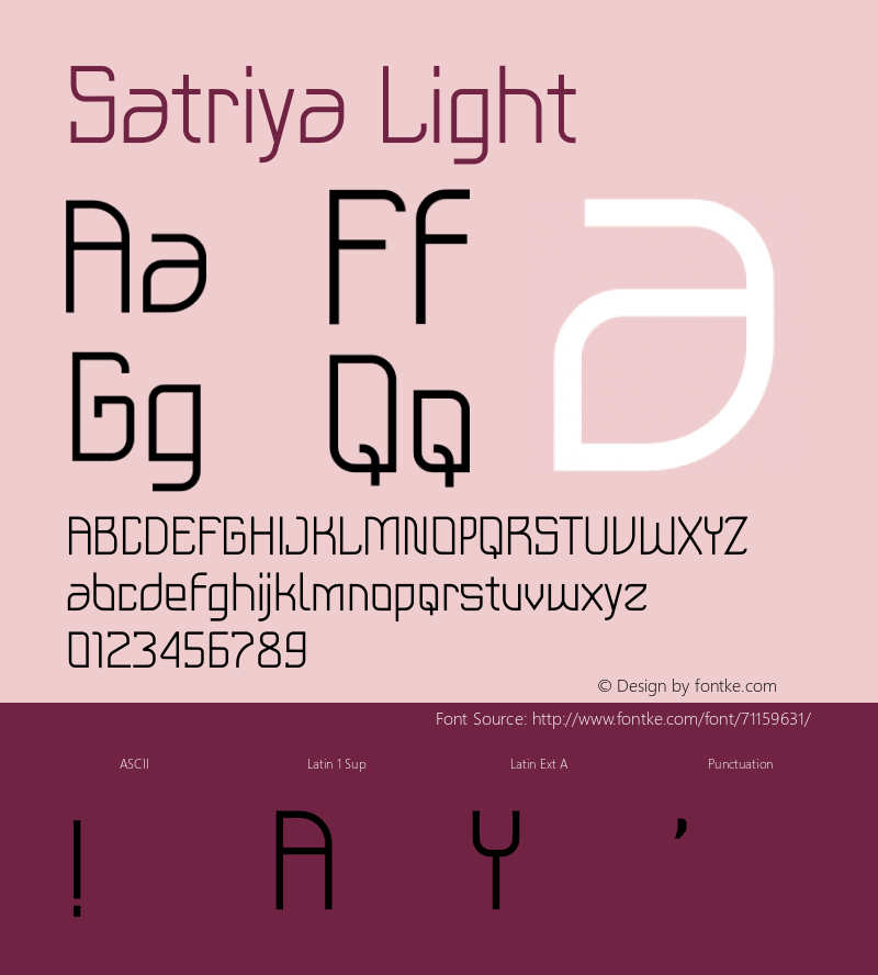 Satriya Light Version 1.000;Fontself Maker 3.5.1 Font Sample