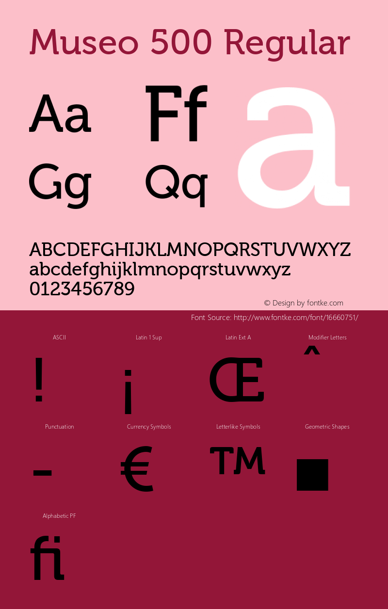 Museo 500 Regular 2.002 Font Sample