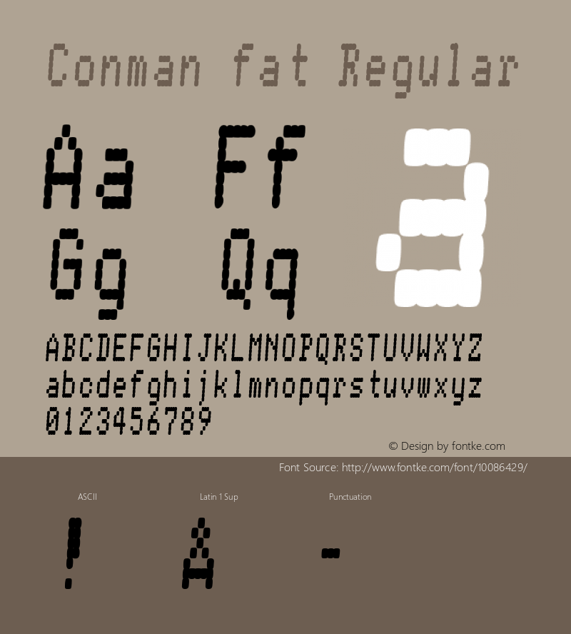 Conman fat Regular www.pizzadude.dk - Embedding allowed Font Sample