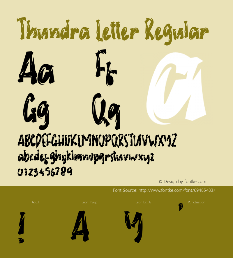 Thundra Letter Version 1.001;Fontself Maker 3.5.1 Font Sample