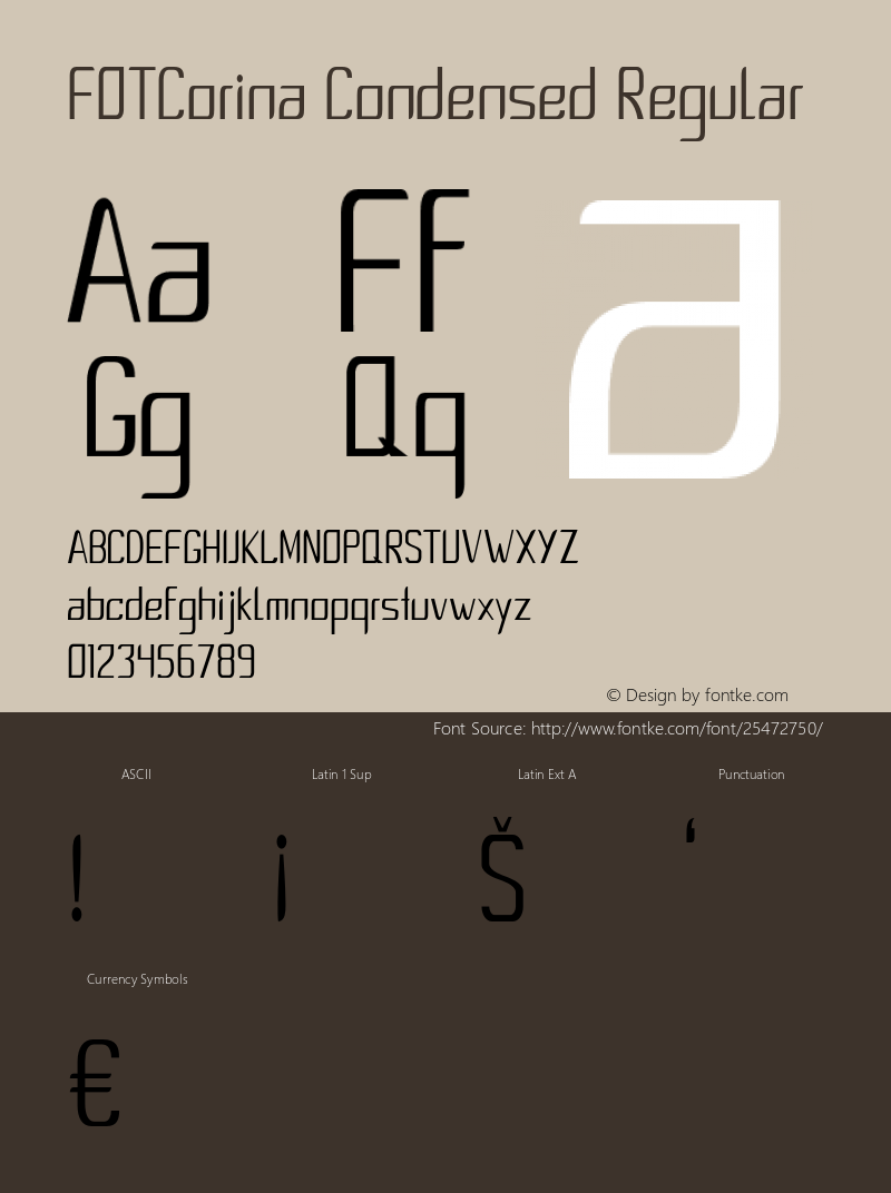 FOTCorina-CondensedRegular Version 1.000 Font Sample