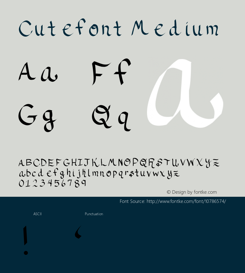 Cutefont Medium Version 001.000 Font Sample