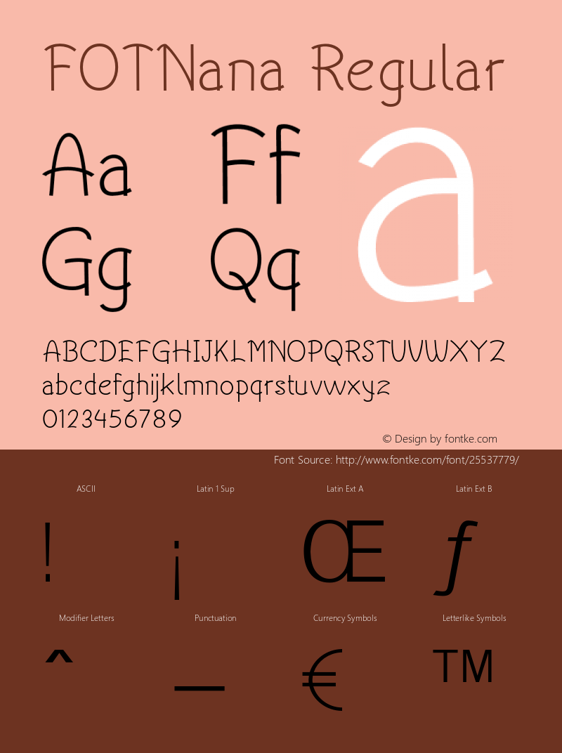 FOTNana Version 1.000 Font Sample