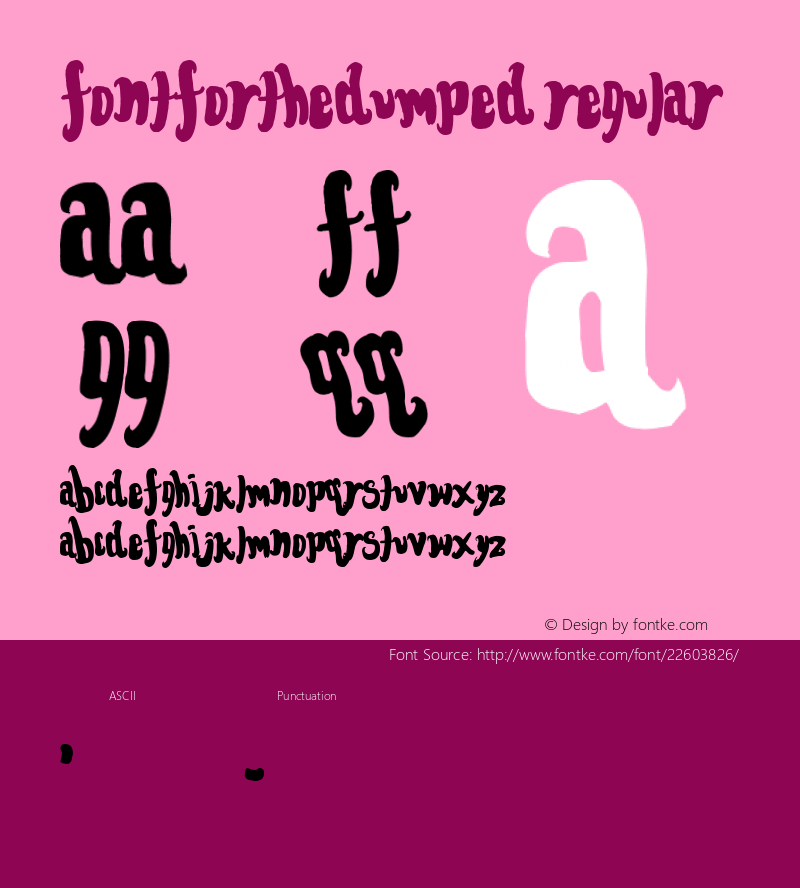 FontForTheDumped Macromedia Fontographer 4.1.3 5/21/97 Font Sample