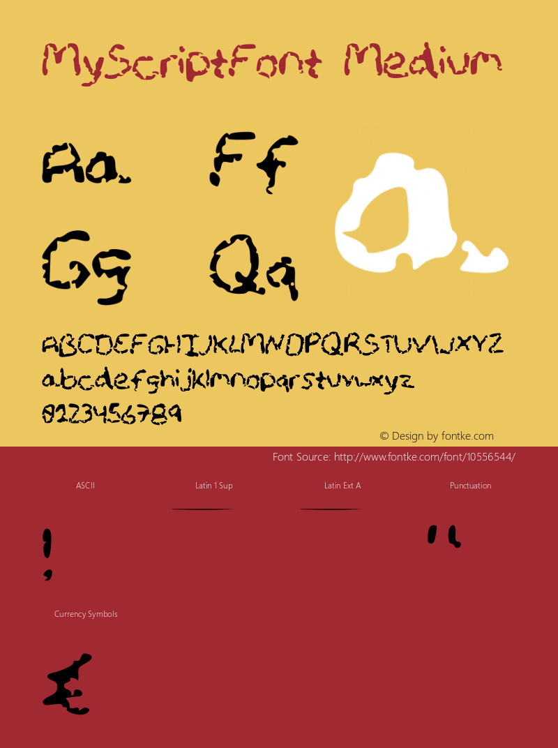 MyScriptFont Medium Version 001.000 Font Sample