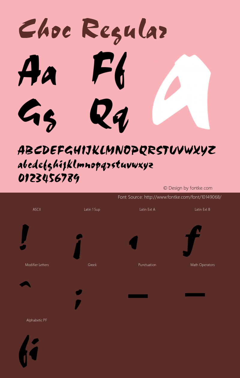 Choc Regular Version 001.000 Font Sample