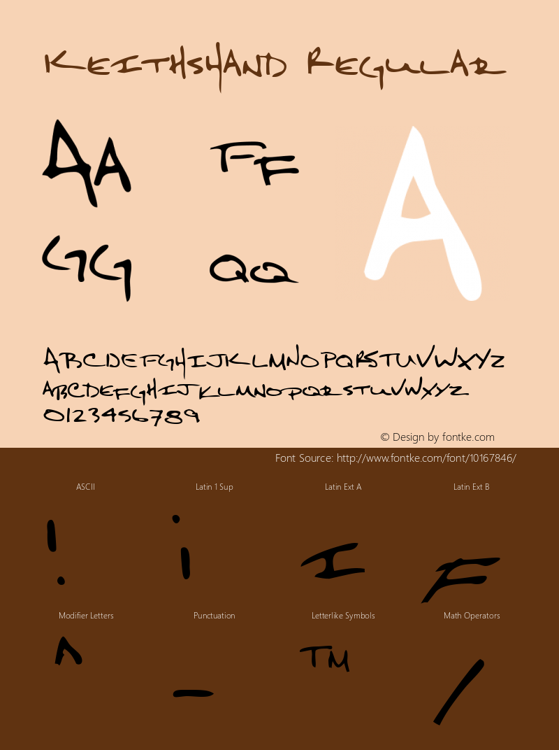 KeithsHand Regular The IMSI MasterFonts Collection, tm 1996 IMSI (International Microcomputer Software Inc.) Font Sample