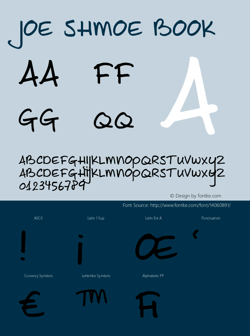 Joe Shmoe Book Version 1.000 Font Sample