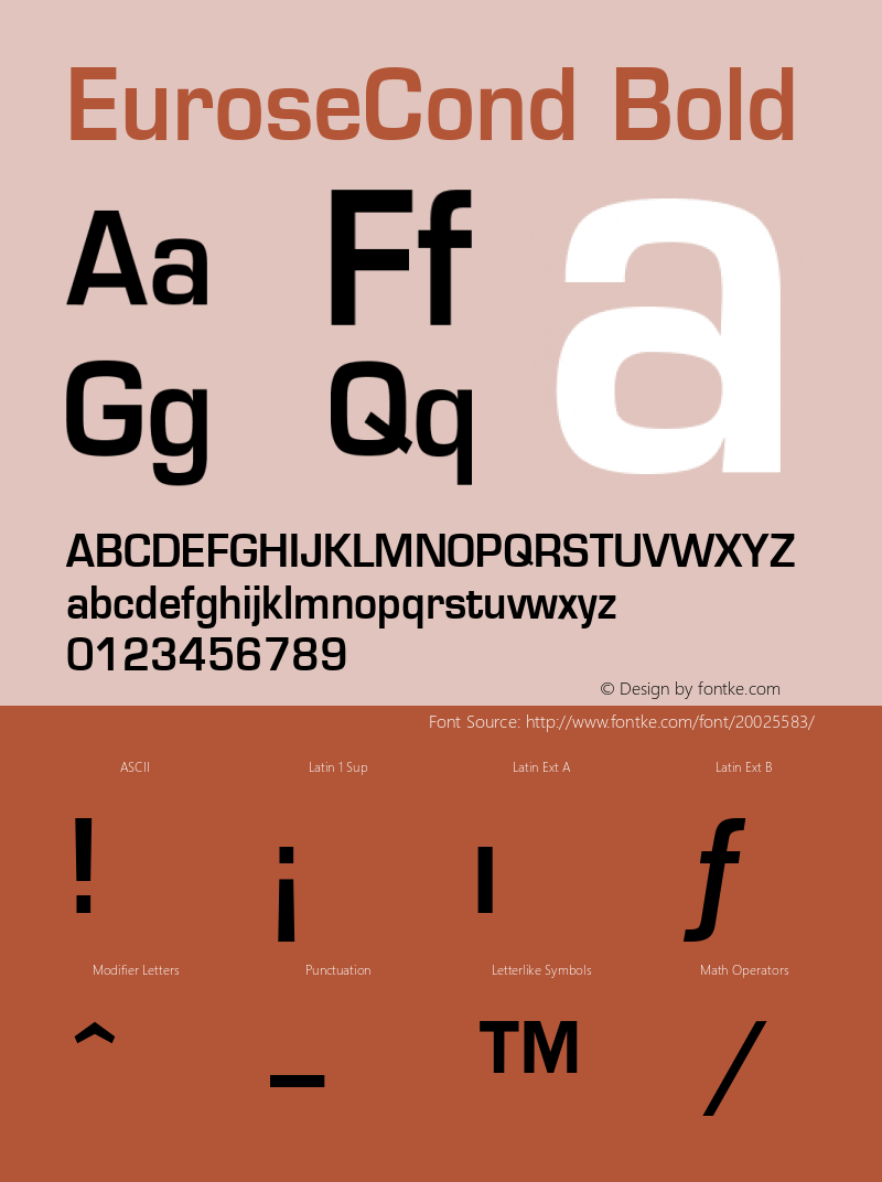 EuroseCond Bold Altsys Fontographer 3.5  7/9/96 Font Sample