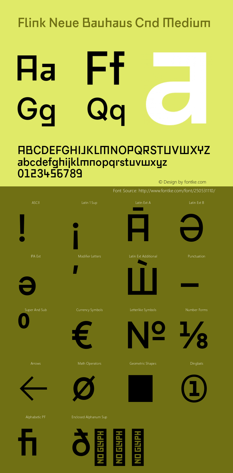 Flink Neue Bauhaus Cnd Medium Version 2.100;Glyphs 3.1.2 (3150)图片样张