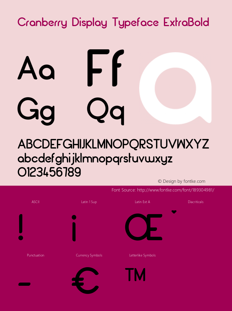 Cranberry Display Typeface ExtraBold Version 1.000图片样张