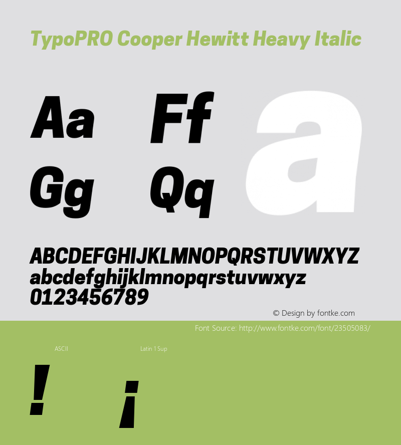 TypoPRO Cooper Hewitt 1.000 Font Sample