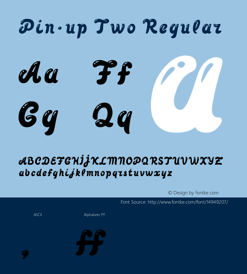 Pin-up Two Regular Version 1.00 January 25, 2015, initial release Font Sample