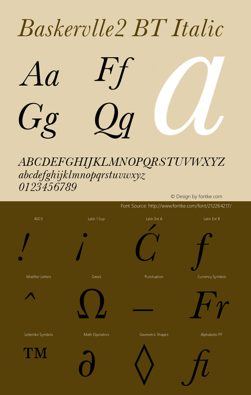 Baskervlle2 BT Italic Version 1.01 emb4-OT图片样张