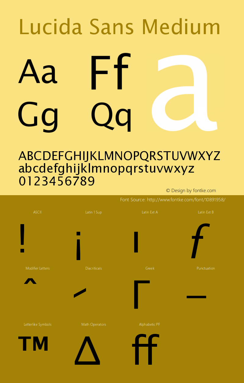 Lucida Sans Medium Version 001.001 Font Sample