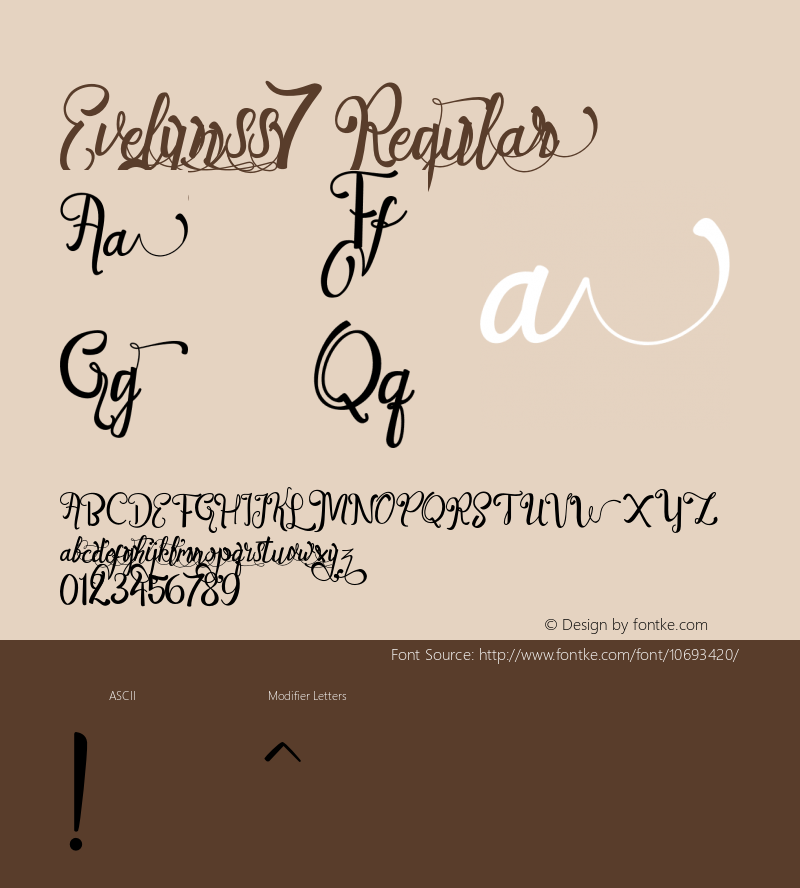 Evelynss7 Regular Version 1.000;PS 001.001;hotconv 1.0.56 Font Sample