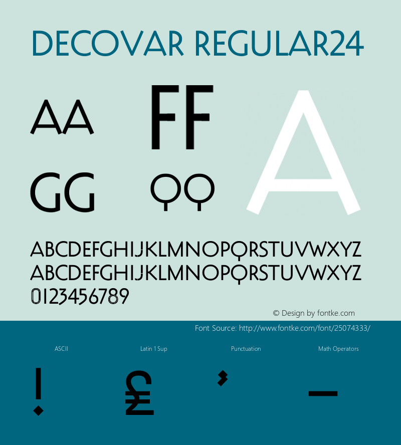 Decovar Regular24 Version 0.000;PS 0.0;hotconv 1.0.88;makeotf.lib2.5.647800 DEVELOPMENT Font Sample