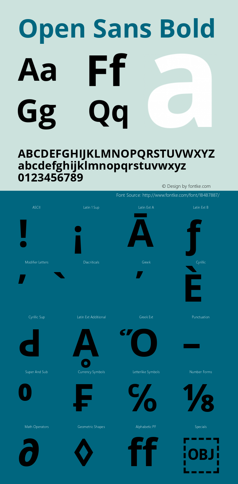 Open Sans Bold Version 1.10 Font Sample