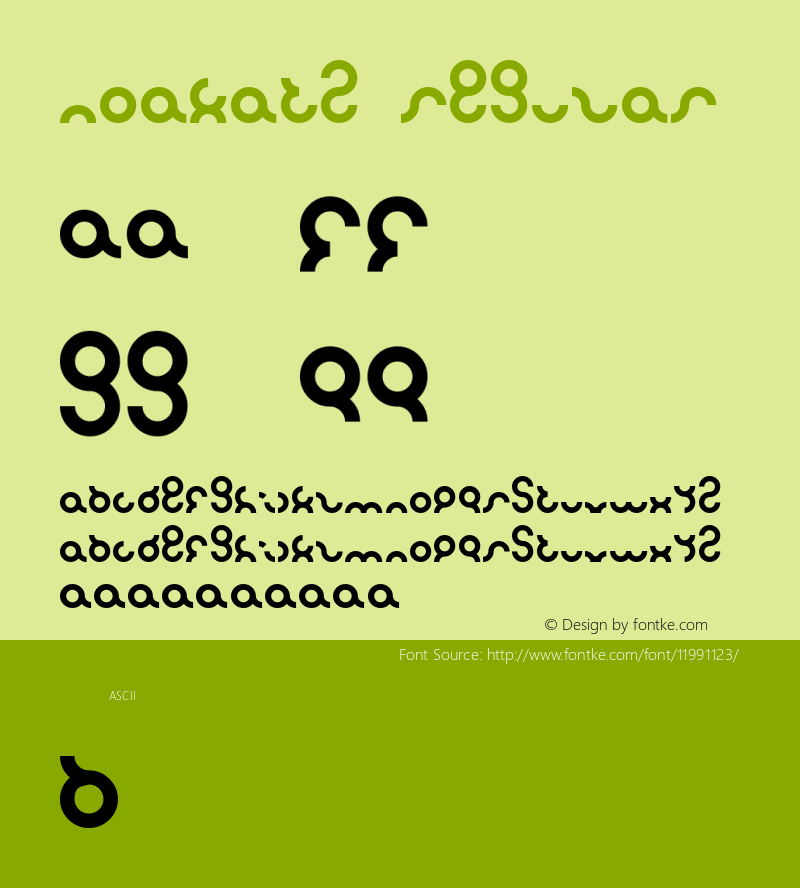 noakatz Regular Version 1.0 Font Sample