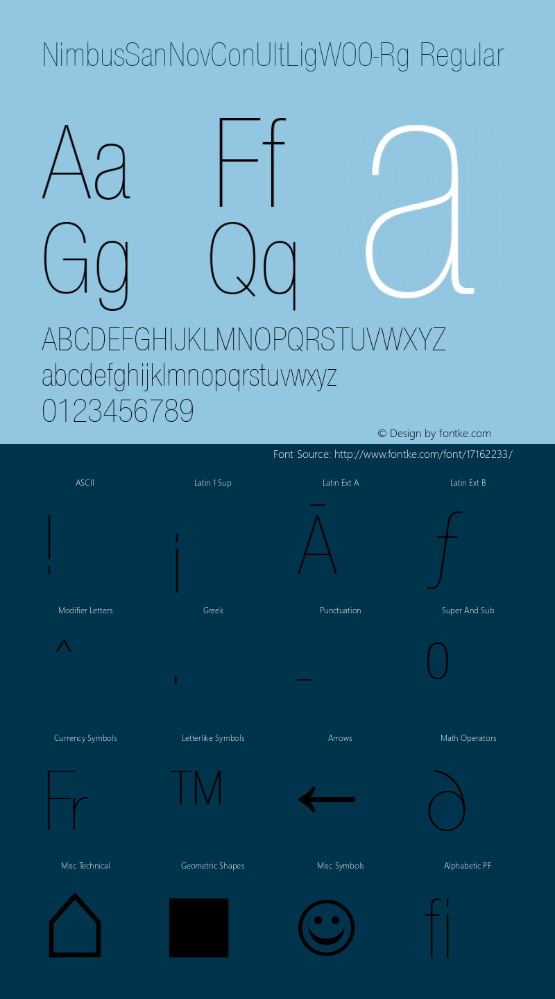 NimbusSanNovConUltLigW00-Rg Regular Version 1.10 Font Sample