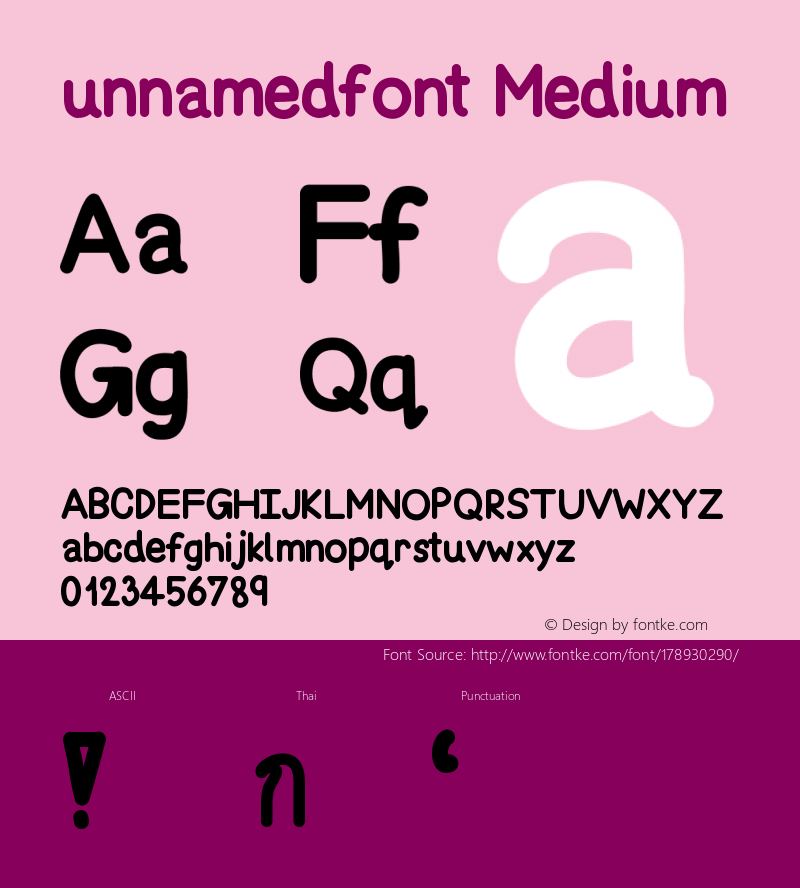 unnamedfont Version 001.000图片样张