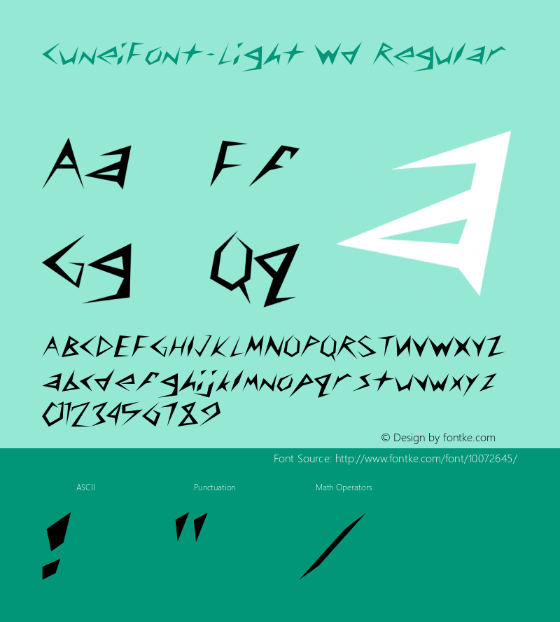 CuneiFont-Light Wd Regular Unknown Font Sample