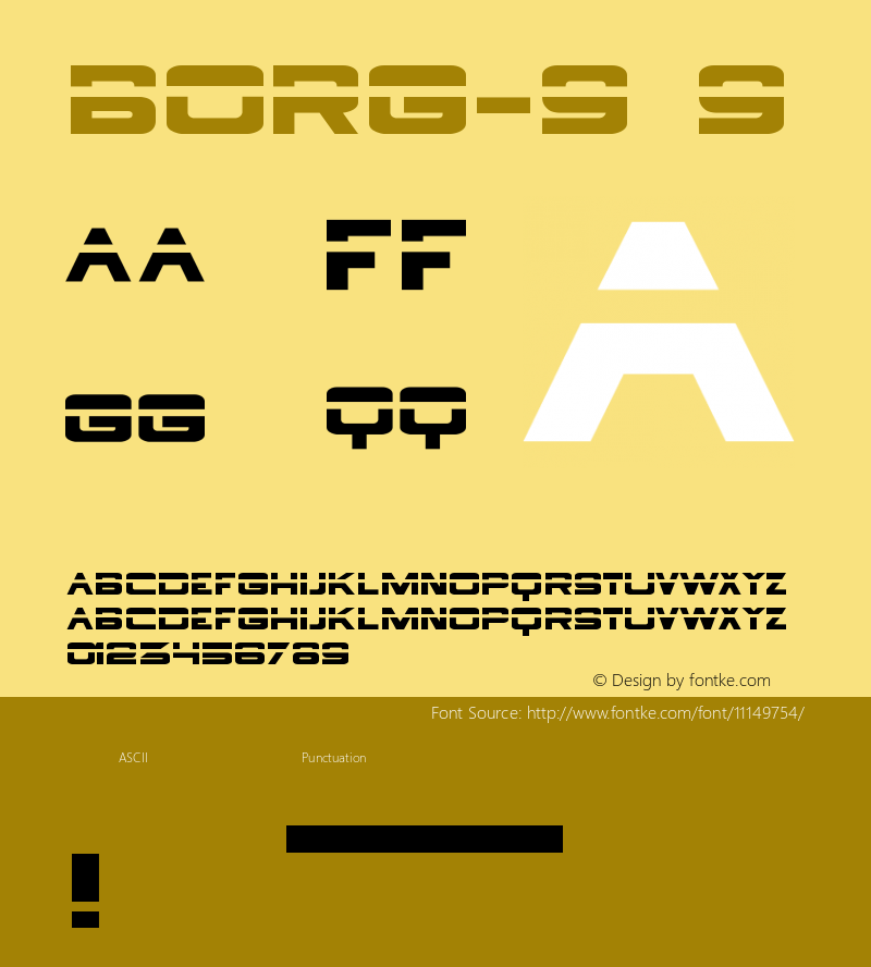 Borg-9 9 Version 001.000 Font Sample