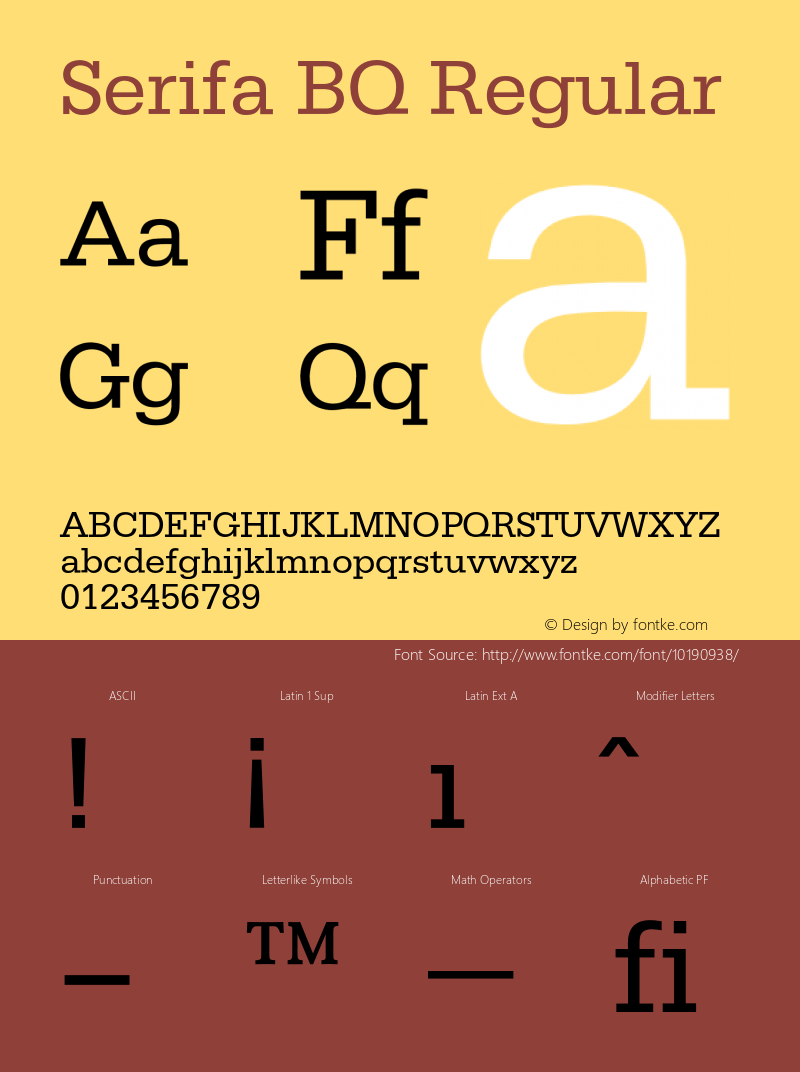 Serifa BQ Regular 001.000 Font Sample