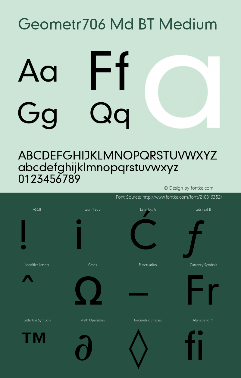 Geometr706 Md BT Medium Version 1.01 emb4-OT图片样张